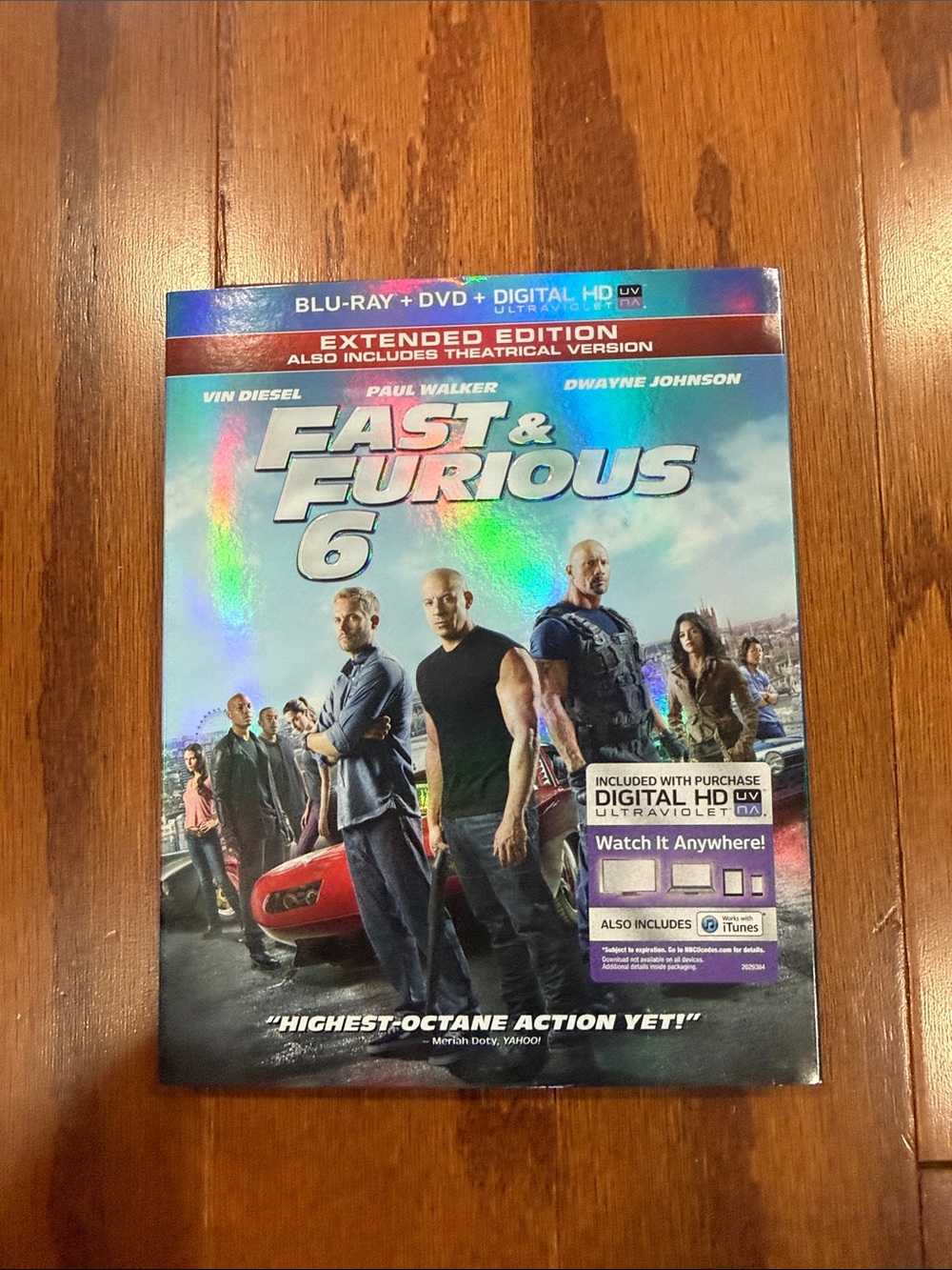 Fast & Furious 6 Extended Edition Blu-ray Slipcover Vin Diesel Paul Walker